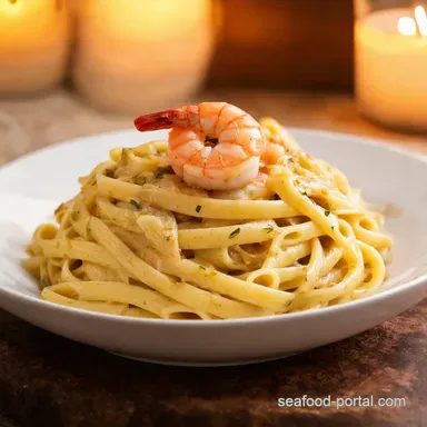 Easy Seafood Pasta Perfection Shrimp Scampi Linguine Recipe Card