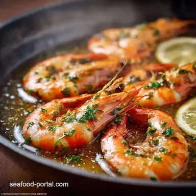 Spicy Garlic Butter Head on Shrimp Recipe Gambas al Ajillo Style Recipe Card