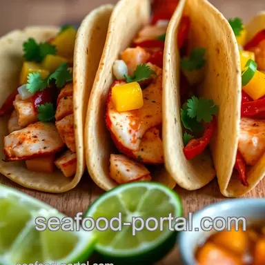 Spicy Langostino Lobster Tacos with Citrus Salsa - A Summer Must-Try! Recipe Card