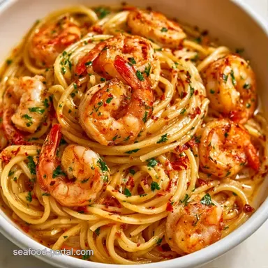 Spicy Lemon Shrimp Spaghetti for 4 Recipe Card