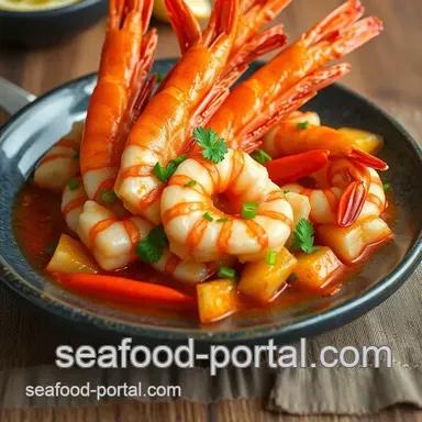 Sautéed King Prawns with Spicy Lemongrass presentation