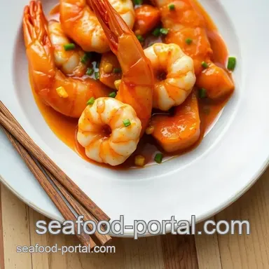 Sautéed Prawns with Spicy Garlic Sauce presentation
