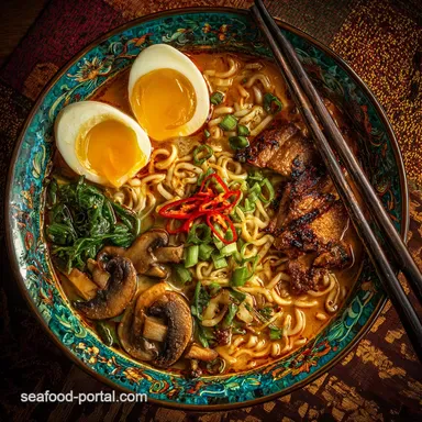 Spicy Ramen Noodles Homemade Pork Inferno Ramen Recipe Recipe Card