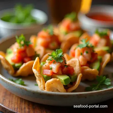 Spicy Tuna Avocado Wonton Crisps Fish Snacks Sorted Recipe Card