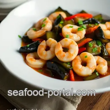 Easy Stir-Fried Eggplant with Shrimp and Tangy Kimchi Sauce Recipe Card