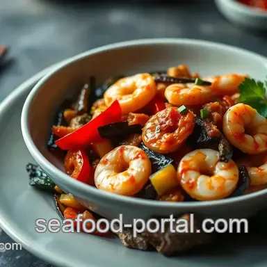 Easy Stir-Fried Eggplant with Shrimp and Tangy Kimchi Sauce