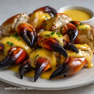 Stone Crab Claws: Chilled Classic Mustard Sauce