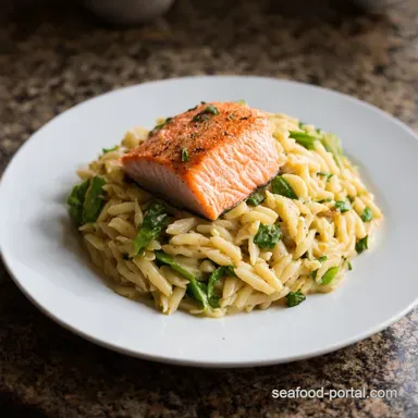 Poached Salmon Orzo Salad: My Summery Mediterranean Twist! Recipe Card