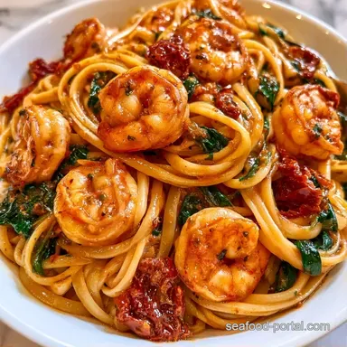 SunDried Tomato Shrimp Pasta for 4 Recipe Card