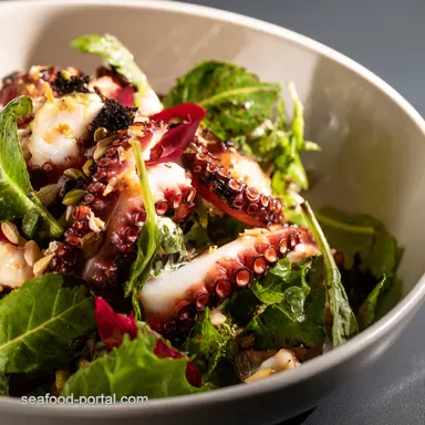 SunKissed The Most Amazing Octopus Salad Mediterranean Delight Recipe Card