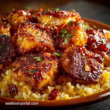 Sunny Day Delicious Chicken Paella Taste Spain at Home Recipe Card