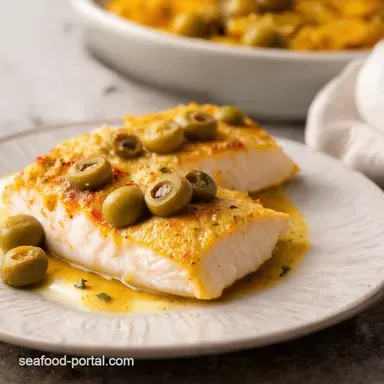 Mediterranean Baked Cod with Olives My Sunshine on a Plate Recipe Card