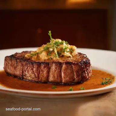 Surf and Turf with Creamy Garlic Steakhouse at Home Recipe Card