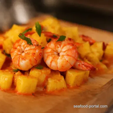Sweet Chili Pineapple Shrimp Taste of Paradise Recipe Card
