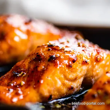 Sweet Spicy Maple Glazed Salmon Quick Easy Recipe Card