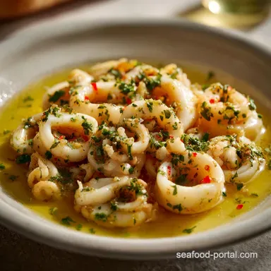 Poached Calamari Broth: Melt-in-Your-Mouth Tender Squid Recipe Card