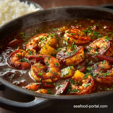 Shrimp Gumbo: Rich, Smoky Southern Stew with Traditional Dark Roux Recipe Card