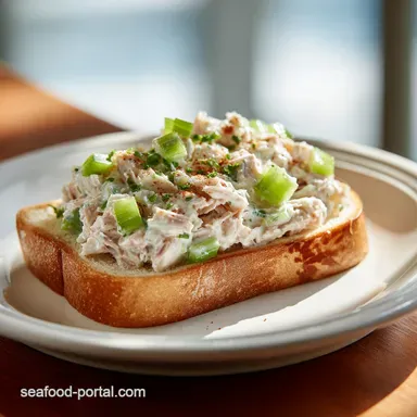 Tuna Sandwich with Celery and Mayo in 10 Minutes, Creamy Recipe Card