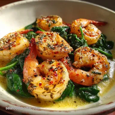 Creamy Tuscan Butter Shrimp in 25 Minutes with Spinach: Pan-Seared Recipe Card