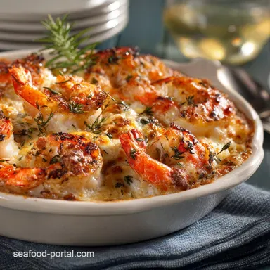 Baked Stuffed Shrimp Casserole Butter-Kissed New England Recipe Recipe Card