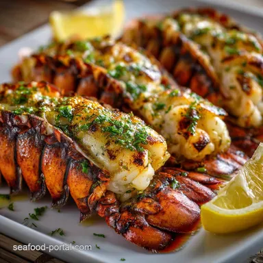 Grilled Lobster Tails: Lemon-Garlic Butter Basted Recipe Card