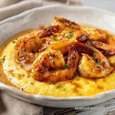 Shrimp And Grits: Creamy Cheddar Smoky Bacon Recipe Recipe Card