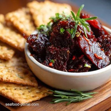 Ultimate Steakhouse Beef Jerky Dip Recipe Hearty Smoky Easy Recipe Card