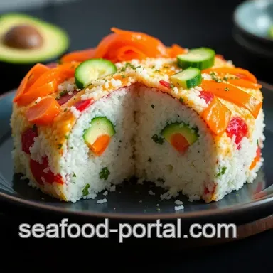 Easy & Colorful Sushi Cake: A Creative Twist on a Classic Recipe Card