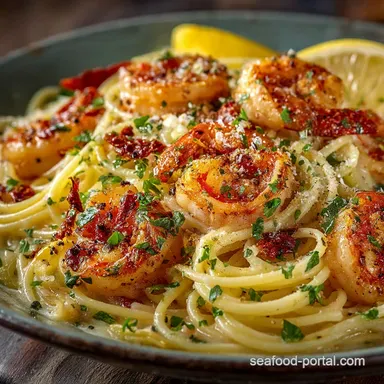 The Best 30Minute Lemon Garlic Shrimp Pasta with White Wine Sauce Recipe Card