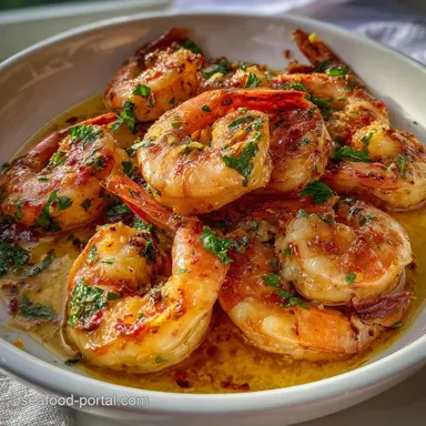 Shrimp Recipes: 20-Minute Garlicky Lemon Butter Prawns Recipe Card
