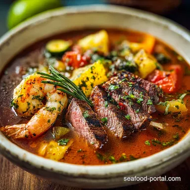Zesty Carne Asada Soup with Marinated Steak and Fire Roasted Recipe Card