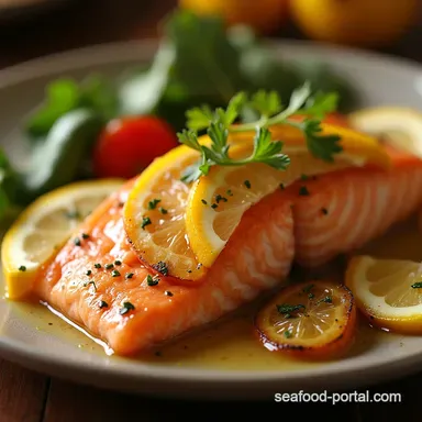 Effortless Baked Salmon with Zesty Lemon Dijon Sauce 25 Mins Recipe Card