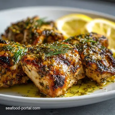 Juicy Flavorful and Easy Zesty Lemon Dill Chicken Marinade | 40 Min Recipe Card
