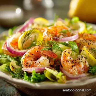 Zesty Summer Fresh Shrimp Salad with Lemon Dill Easy Healthy Lunch Recipe Card