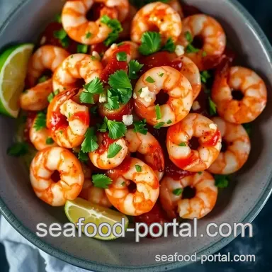 Zesty Mexican Shrimp Cocktail (Coctel de Camarones) presentation