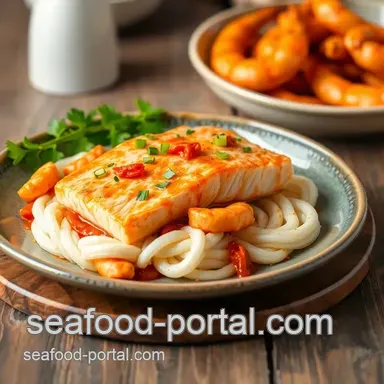 How to Make Delicious Sautéed Salmon with Spicy Chilli Prawns Recipe Card