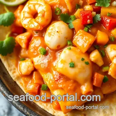 Zesty Seafood Enchiladas with Chipotle Cream Sauce presentation