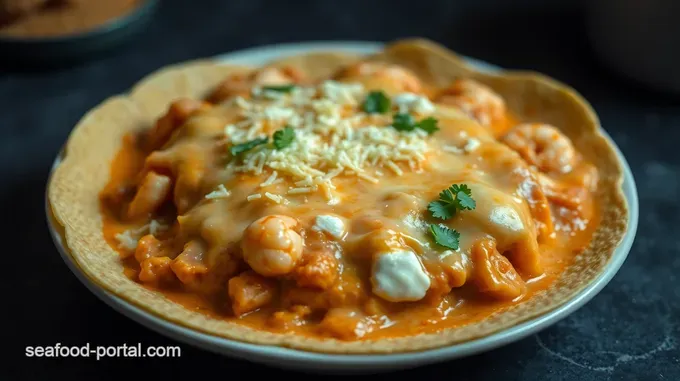 Creamy Seafood Enchiladas with a Spicy Green Sauce