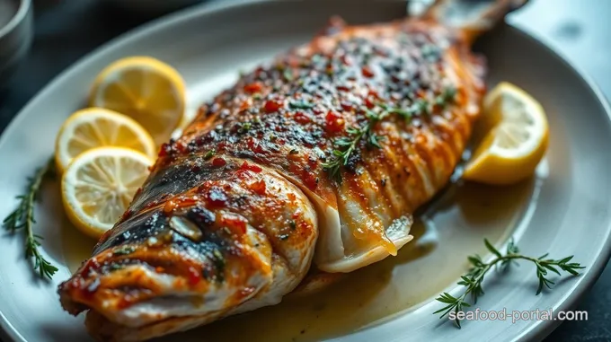 Crispy Whole Black Sea Bass with Lemon Herb Dressing