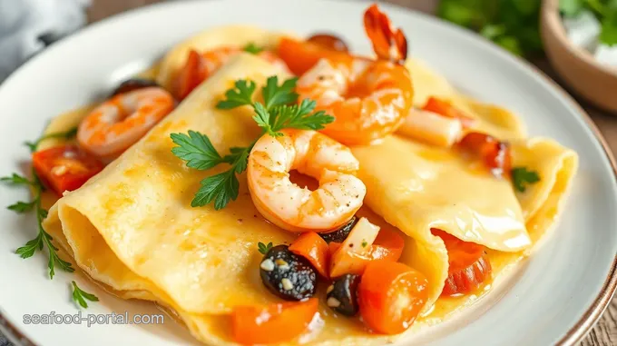 Delicate Seafood Crepes with Lemon-Dill Cream Sauce