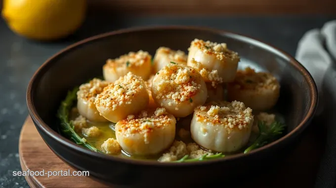 Divine Baked Scallops with Garlic Breadcrumb Topping