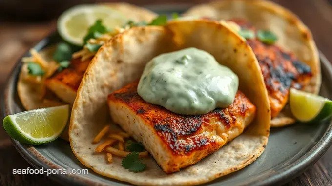Zesty Grilled Salmon Tacos with Cilantro Lime Crema