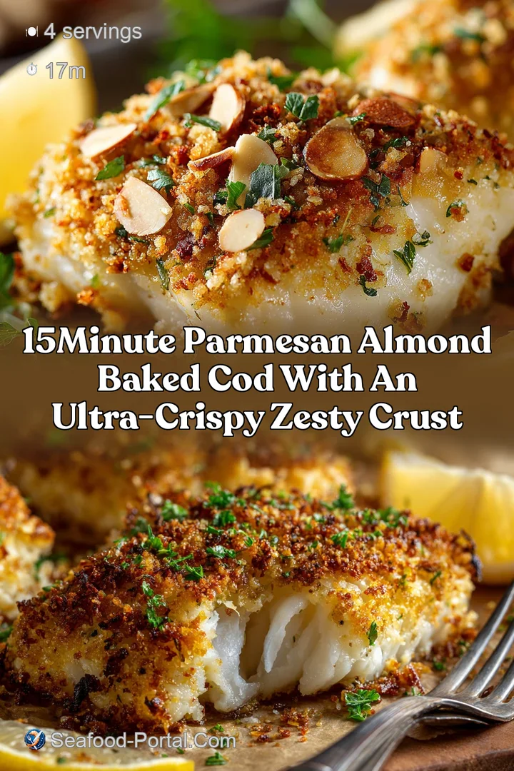 15Minute Parmesan Almond Baked Cod with an Ultra-Crispy Zesty Crust