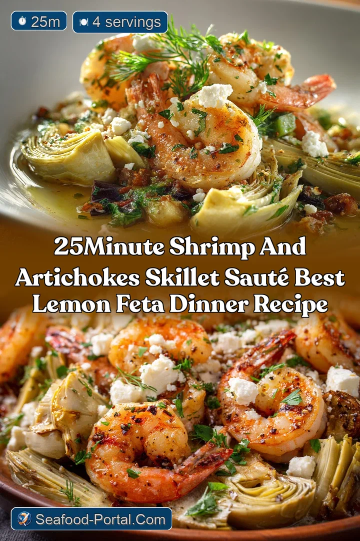 25Minute Shrimp and Artichokes Skillet Saut&eacute; Best Lemon Feta Dinner Recipe