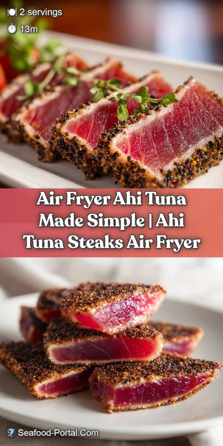 Extreme close-up of a seared tuna steak showing the contrast between the charred crust and the succulent pink core.