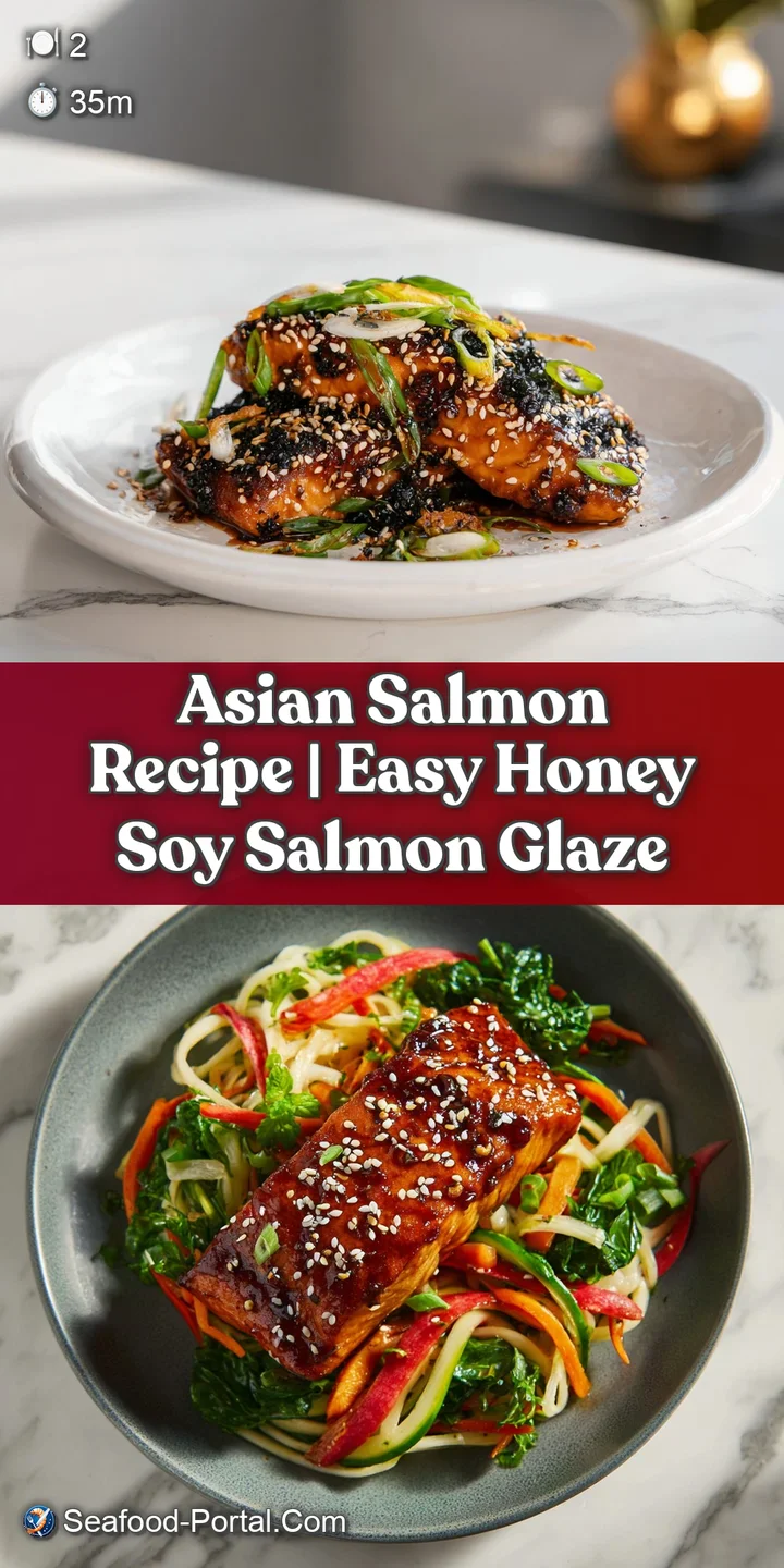 Close-up of tender, flaky salmon showing its moist interior, bathed in a deep, appetizing glaze.