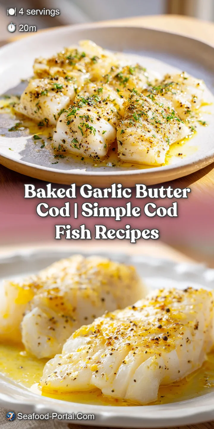 Close-up of succulent, steaming white fish flakes topped with glistening melted butter and fresh green herbs.