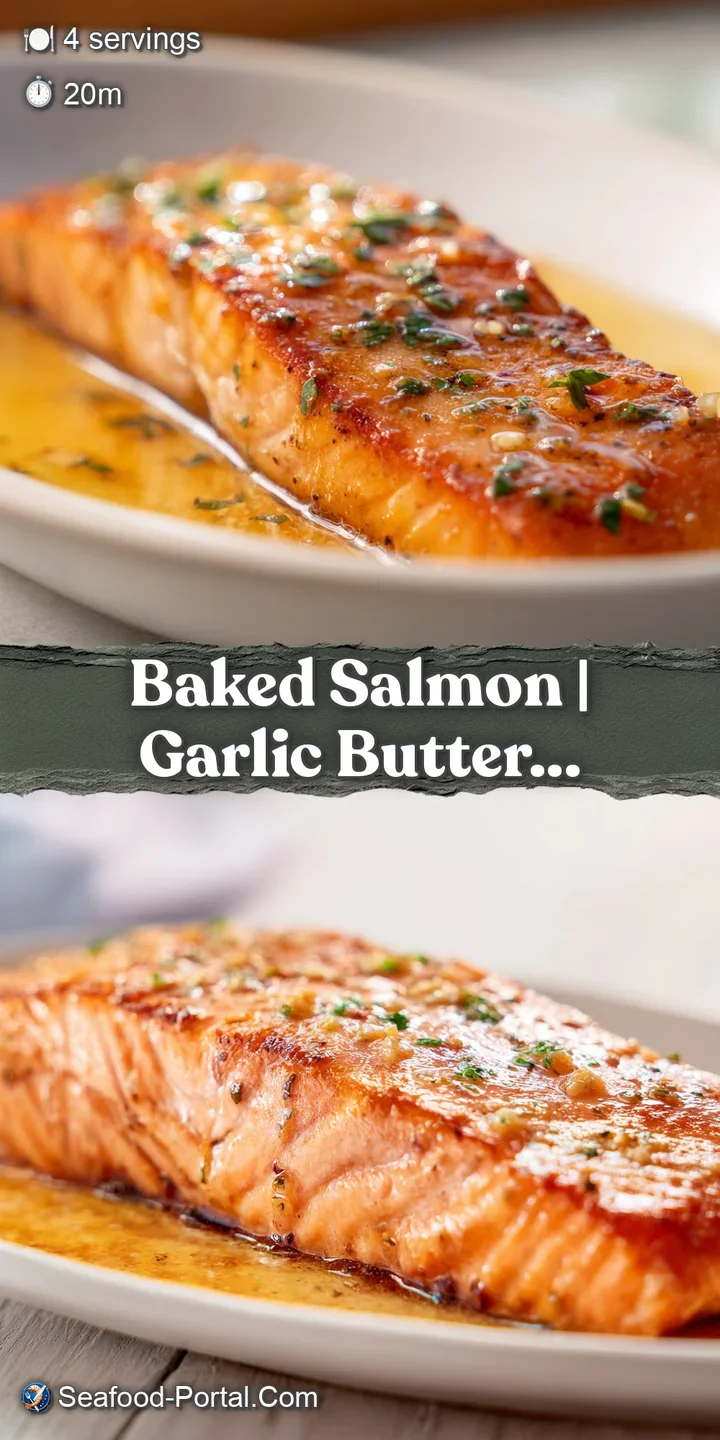 Macro shot of moist, flaky salmon meat with a glistening golden crust and a sprig of fresh parsley on top.