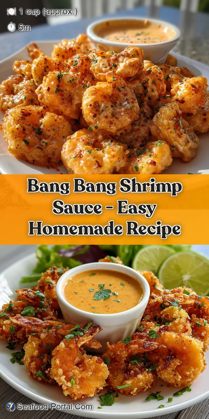 Close-up of plump bang bang shrimp, glistening with a creamy, slightly spicy sauce. Garnished with freshly sliced green on...
