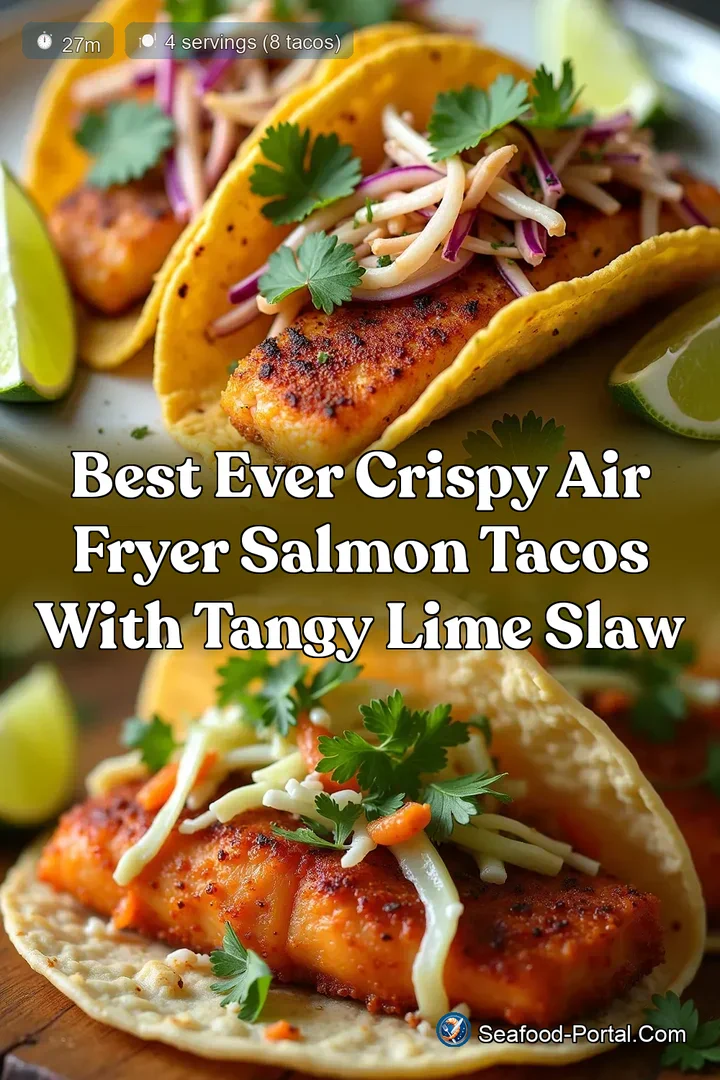 Best Ever Crispy Air Fryer Salmon Tacos with Tangy Lime Slaw